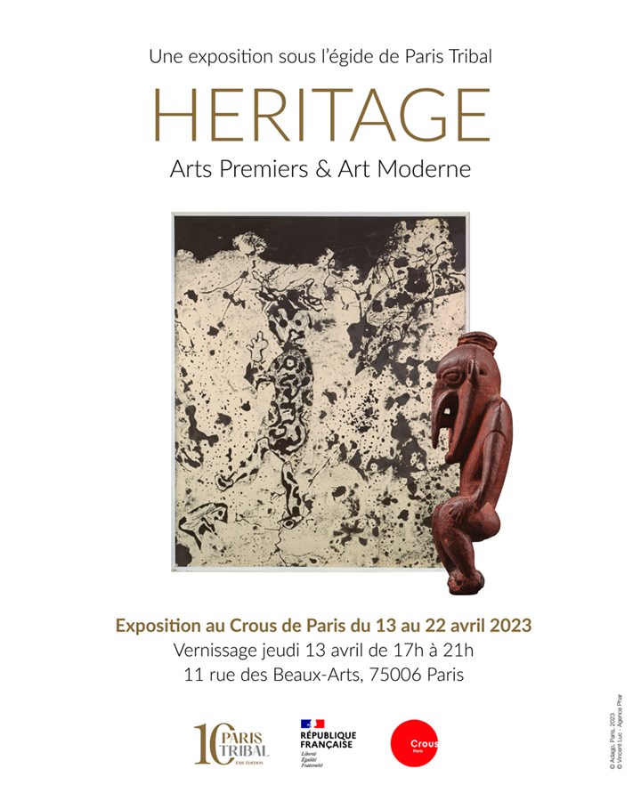 HERITAGE – Arts Premiers & Art Moderne Une exposition collective à la galerie du Crous du 13 au 22 avril 2023.