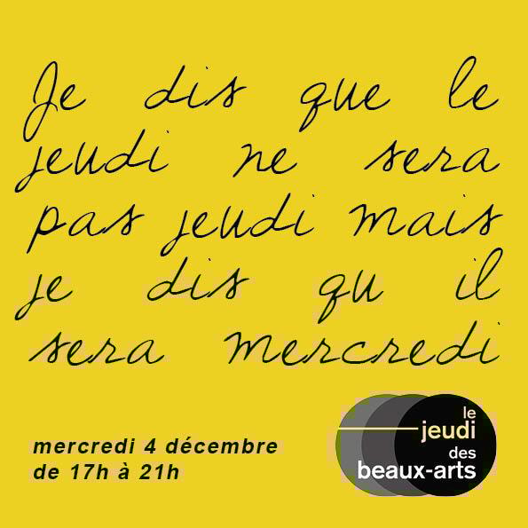 Noël et le Jeudi des Beaux Arts